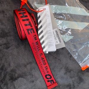 Off White Red Industrial belt